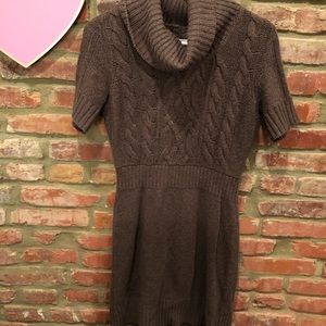 Loft brown soft wool cowl neck sweater dress